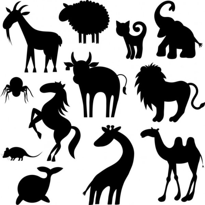 Тварин силуети: векторна графіка, зображення, Тварин силуети малюнки |  Скачати з Depositphotos®